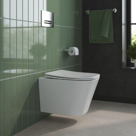 Унитаз подвесной BelBagno DUE BB7107CHR/SC белый с сиденьем микролифт безободковый каскадный смыв