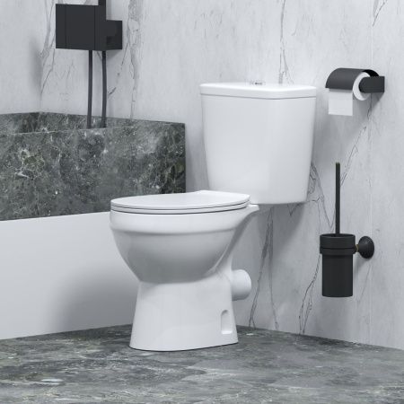 Унитаз напольный с бачком Niagara Brava NG-9901 белый с сиденьем микролифт безободковый душевой смыв