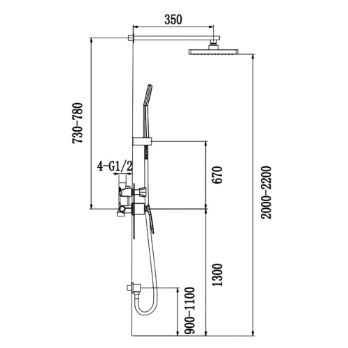 Душевая система Timo Saona SX-2370/00SM встраиваемая в стену - фото 2