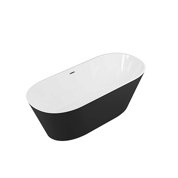 Ванна акриловая Grossman Forta GR-1503MB 170х75 отдельностоящая овальная с каркасом