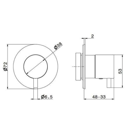 Смеситель для душа Newform X-STEEL 316 67671EX.50.050 встраиваемый в стену нержавеющая сталь