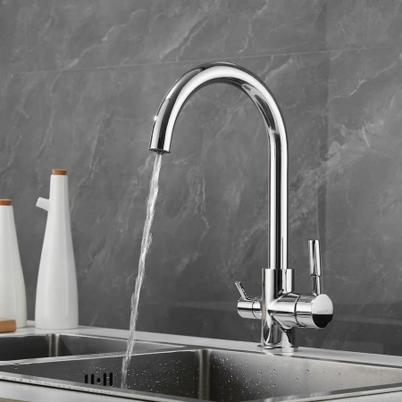 Смеситель для кухни Shevanik S168 на мойку хром