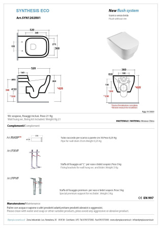 Унитаз подвесной Olympia Sinthesis Eco SYNSETR23 черный матовый с сиденьем микролифт безободковый