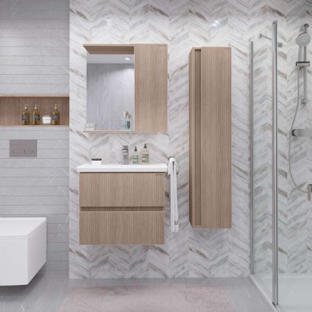 Зеркало-шкаф Grossman Юнит 2070112 70х70 подвесной цвет коричневый