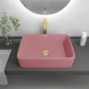 Раковина из санфаянса Grossman Color GR-3016PIM 48х37 накладная цвет розовый матовый без отверстий под смеситель