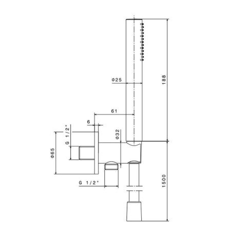 Душевой гарнитур Newform X-Steel 316 69645X.59.067 настенный бронза