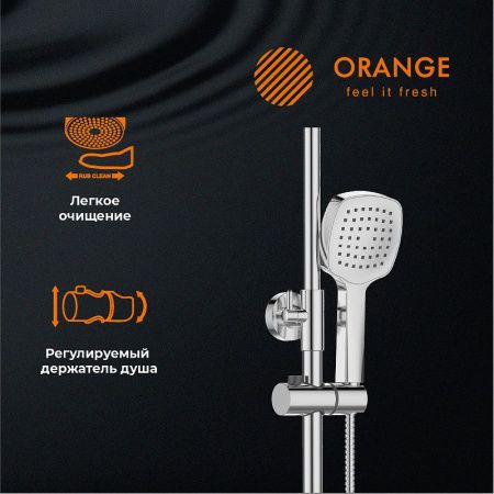 Душевая стойка Orange Thermo T02S4-911cr настенная цвет хром с термостатом