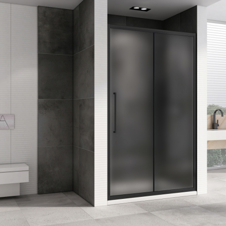 Душевая дверь Abber Schwarzer Diamant AG30150BMH 150х195 стекло матовое профиль черный