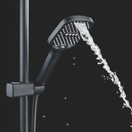 Душевая стойка Shevanik S4136H настенная цвет черный
