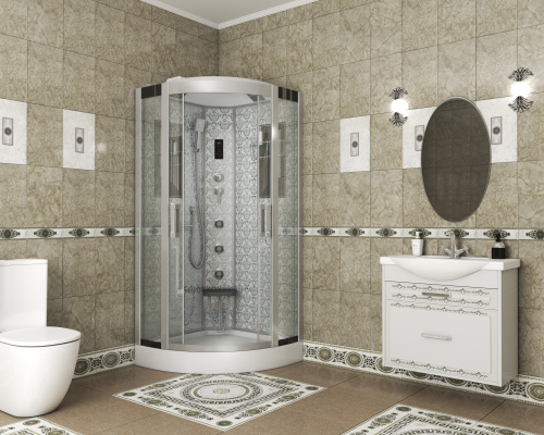 Душевая кабина Niagara Luxe 7715W 90х90 четверть круга с крышей - фото 2