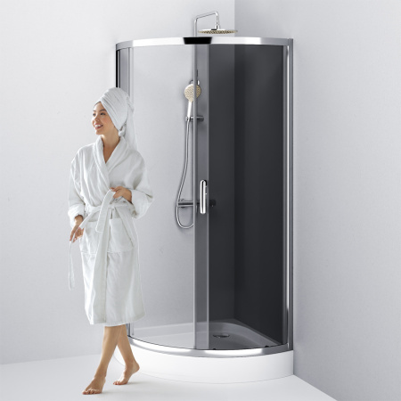 Душевой уголок Am.Pm Like W83G-315-090CG 90х90 стекло тонированное профиль хром глянцевый без поддона