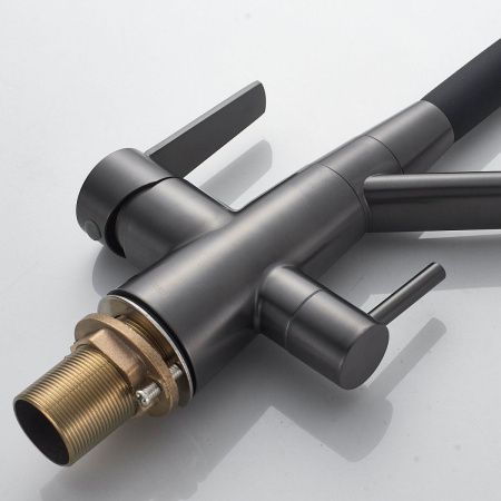 Смеситель для кухни Shevanik S968T на мойку оружейная сталь