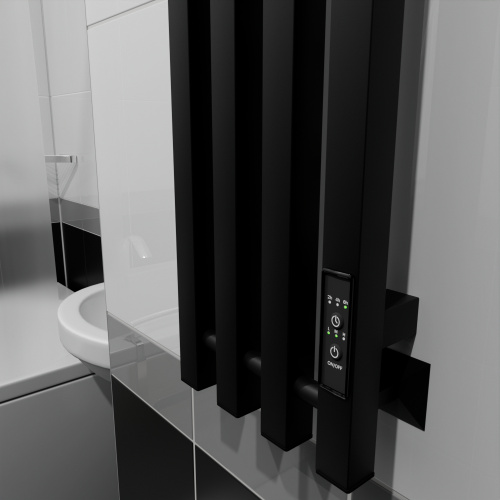 Полотенцесушитель Altasan АргоЛюксПроф АргоЛюксПроф12021ЧМ подвесной 21х120 электрический черный муар - фото 4