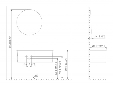 Тумба с раковиной Orka Lisbon 5001426 90х50х35 цвет белый матовый