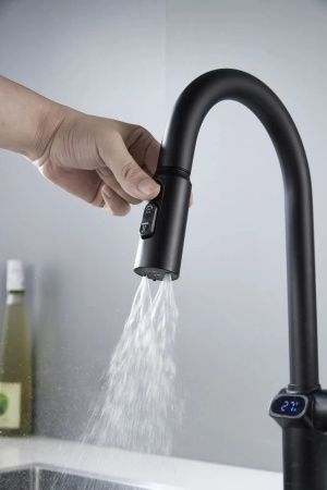 Смеситель для кухни Knotlor KN-100/BL на мойку черный