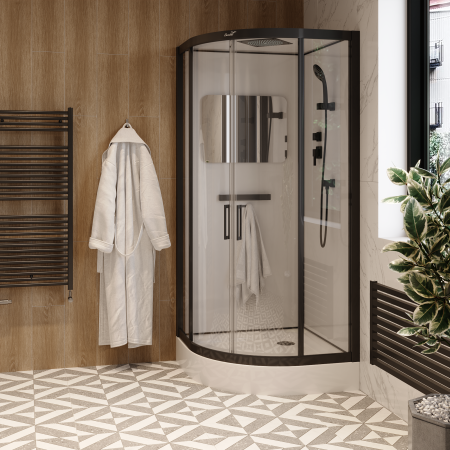 Душевая кабина Cerutti SPA VIVA91B 90х90 четверть круга с крышей ориентация универсальная