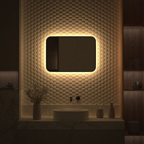 Зеркало с подсветкой Defesto AURA DF 2974RH 70х50 подвесное - фото 5