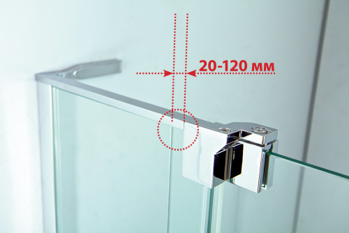 Душевой уголок Cezares SLIDER SLIDER-AH-1-100-70/80-C-Cr 70х100 стекло прозрачное профиль хром глянцевый без поддона - фото 4
