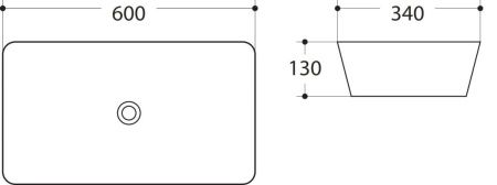 Раковина керамическая Art&Max AM-7090-B 60х30 накладная цвет белый