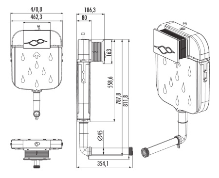 Инсталляция сенсорная для приставного унитаза Creavit FGR6007.00