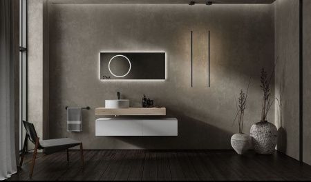 Зеркало с подсветкой Jorno MODULARE Mdlr.02.120/W/JR 120х50 подвесное