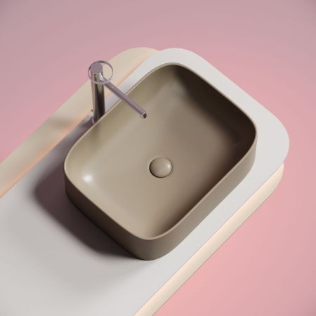 Раковина из сантехнического фарфора Ceramica Nova ELEMENT CN6052MC 50х40 накладная цвет коричневый без отверстий под смеситель