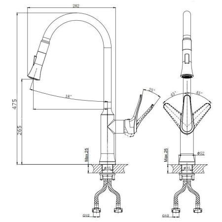 Смеситель для кухни Rush Jawa JA0735-24 на мойку хром