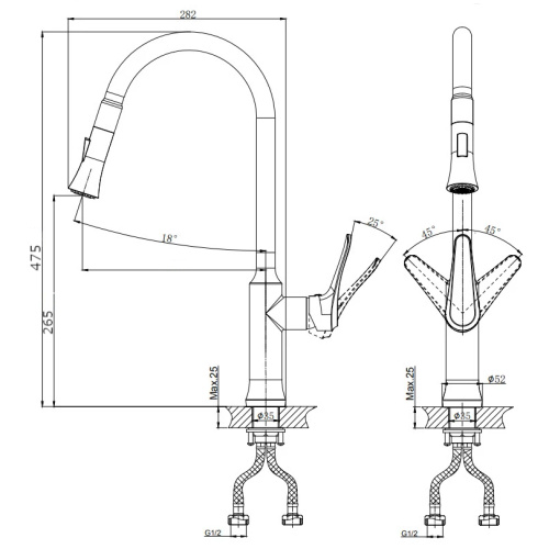 Смеситель для кухни Rush Jawa JA0735-24 на мойку хром - фото 2