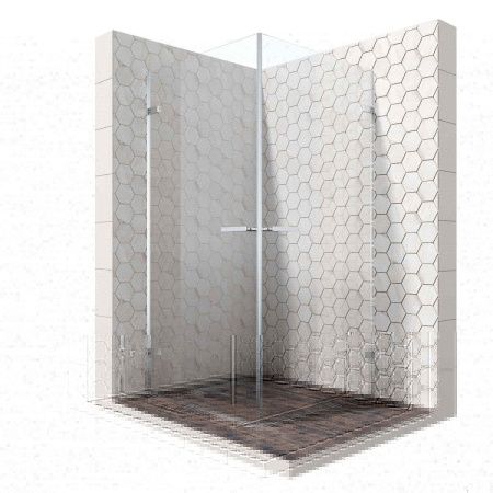 Душевой уголок Ambassador Abner 10011106 100х100 стекло прозрачное профиль хром без поддона