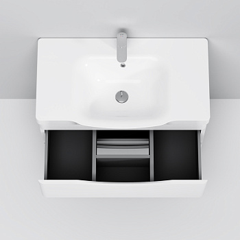 Раковина из сантехнического фарфора Am.Pm Like M80WCC0802WG 80х49 встраиваемая цвет белый глянцевый 1 отверстие под смеситель