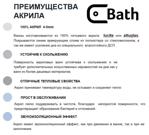 Ванна акриловая C-Bath CBQ017002 180х80 пристенная прямоугольная - фото 2 Ванна акриловая C-Bath CBQ017002 180х80 пристенная прямоугольная - фото 2