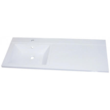 Раковина из литьевого мрамора Teymi Helmi T50307 120х48 над стиральной машиной цвет белый 1 отверстие под смеситель