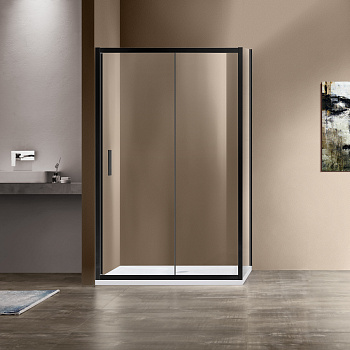Душевой уголок Vincea Garda VSR-1G9012CLB 120х90 стекло прозрачное профиль черный без поддона