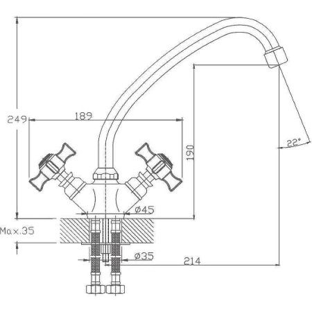 Смеситель для кухни Haiba HB24 HB4924 на мойку хром