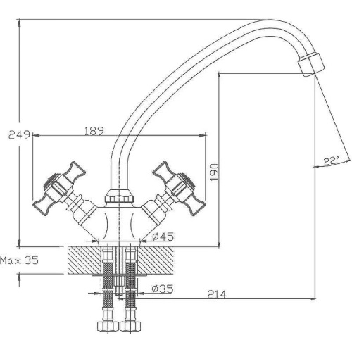 Смеситель для кухни Haiba HB24 HB4924 на мойку хром - фото 2