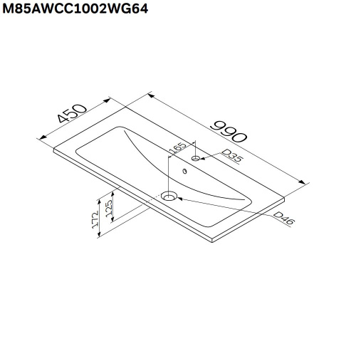 Раковина Am.Pm X-Joy 99 см M85AWCC1002WG64 встраиваемая цвет белый - фото 3