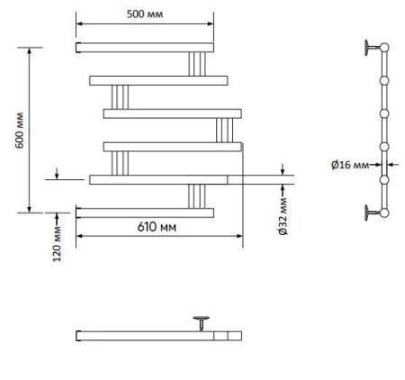 Полотенцесушитель водяной Indigo Zip FZW60-50 80х55 хром