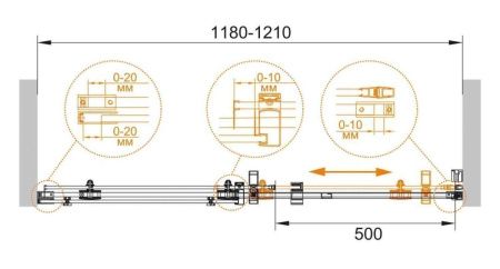 Душевая дверь Cezares STYLUS-M STYLUS-O-M-BF-1-120-C-Cr 120х195 стекло прозрачное профиль хром