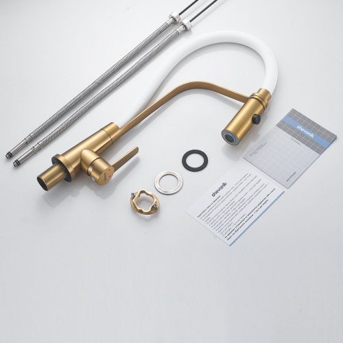 Смеситель для кухни Shevanik S943G-1 на мойку золотой сатин - фото 4