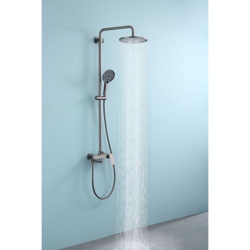 Душевая стойка Raglo R03.24.09 настенная цвет графит - фото 5