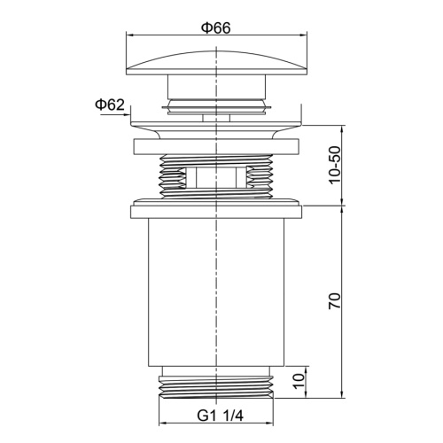Донный клапан Timo 8011/18 - фото 2 Донный клапан Timo 8011/18 - фото 2