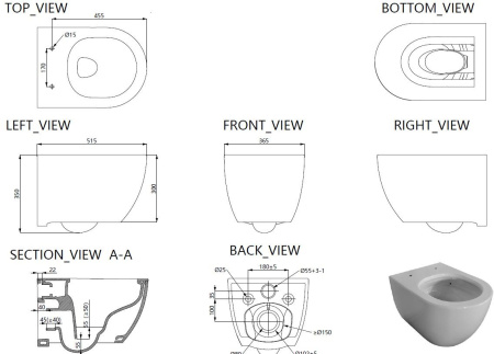 Чаша унитаза подвесная Allen Brau Priority Tornado 4.31008.20 цвет белый без сиденья безободковая душевой смыв