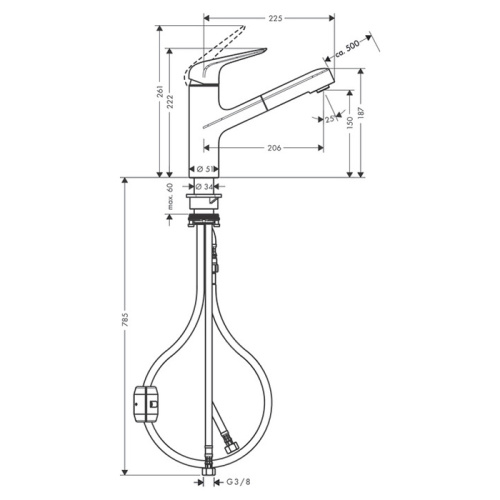 Смеситель для кухни Hansgrohe Focus 71814000 на мойку хром - фото 2