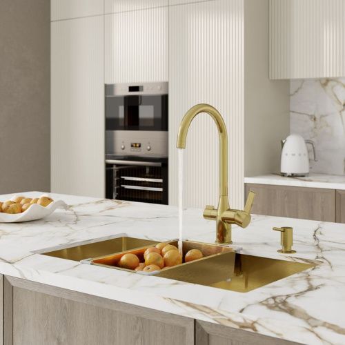 Смеситель для кухни Iddis Pure PURMGFJi05 на мойку золото - фото 4
