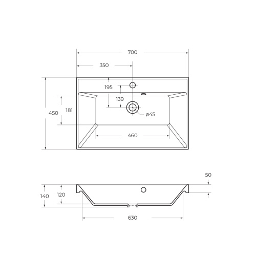 Раковина из искусственного камня BelBagno BB700/450-LV-MR-AST 70х45 накладная цвет белый матовый - фото 2