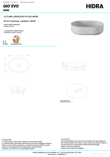 Раковина керамическая Hidra Gio G60E/026 60х40 накладная цвет черный матовый без отверстий под смеситель - фото 2