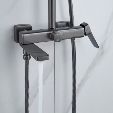 Душевая стойка Raffine F3699T настенная цвет оружейная сталь