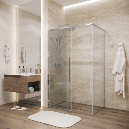 Душевая перегородка Grossman Galaxy 200.K33.01.90.10.00 90х195 стекло прозрачное профиль хром глянцевый