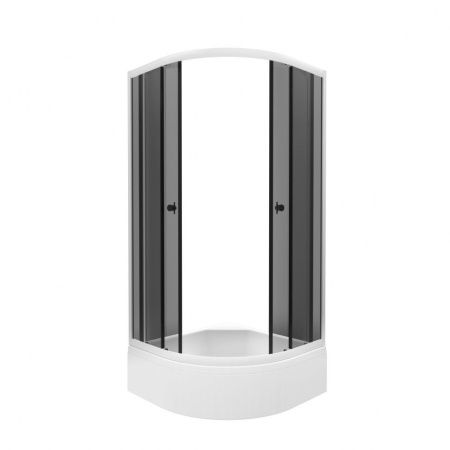 Душевой уголок Тритон Грэй Щ0000066465 90х90 стекло тонированное профиль белый с поддоном