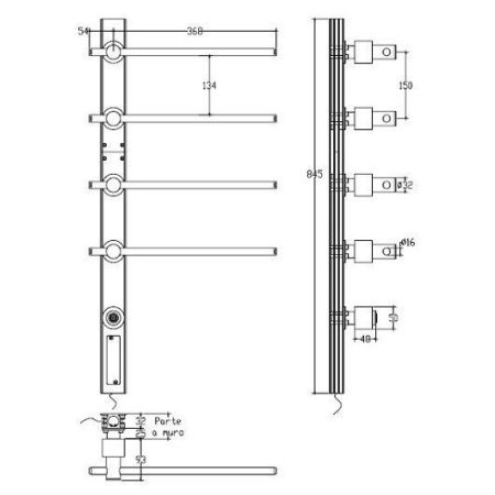 Полотенцесушитель электрический Margaroli SOLE 622BG 40х65 золото